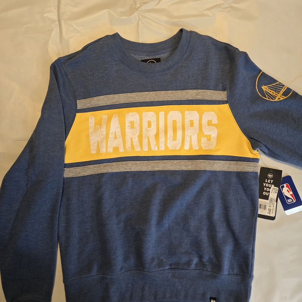 47 Warriors Blue and Yellow Crewneck Sweater
